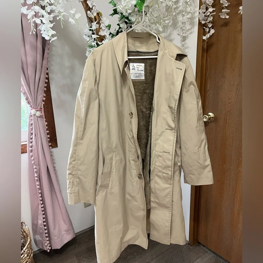 London Fog Tan Trench Coat Classic Style